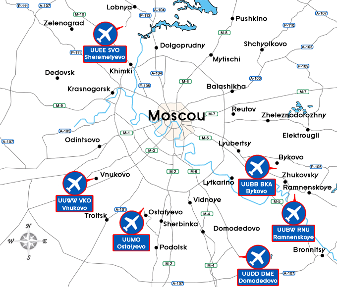 Plan aéroport de Moscou